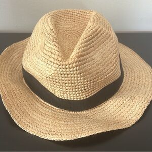 Stylish Tan Straw Fedora Hat